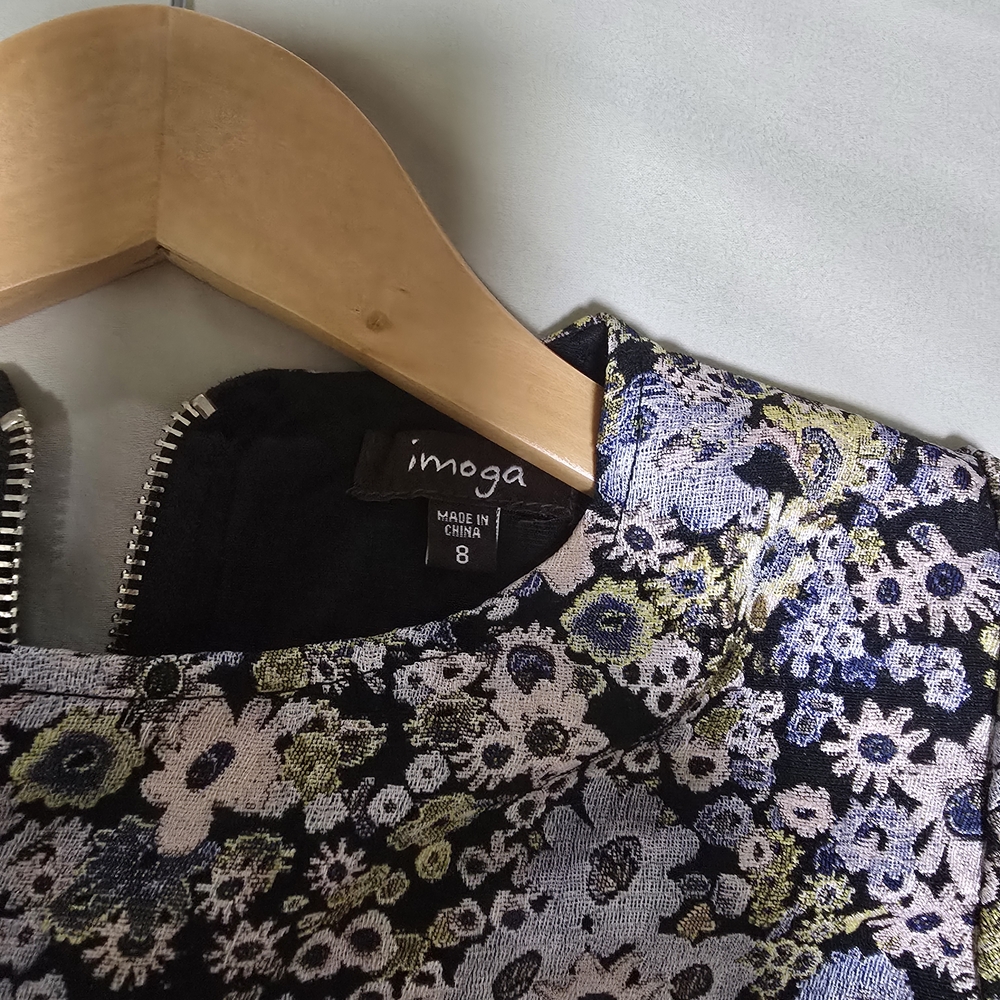Imoga Black and Purple Floral Dress - Picture 4 of 11